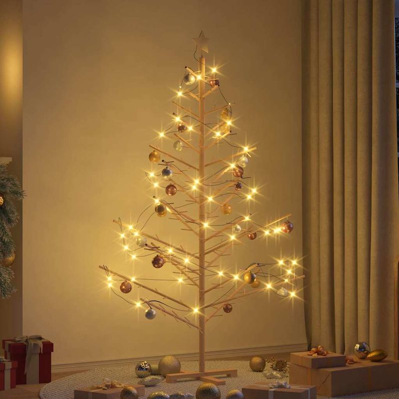 Casa si Gradina - Decoratiuni - Decoratiuni de sezon - Brad de Craciun din lemn natural 180 cm Lemn masiv de pin - Infinity.ro