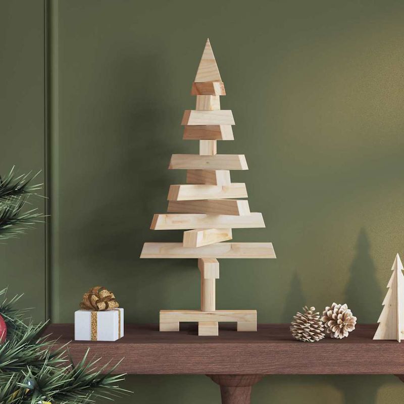 Casa si Gradina - Decoratiuni - Decoratiuni de sezon - Brazi de Craciun cu suport natural 60 cm Lemn masiv de pin - Infinity.ro