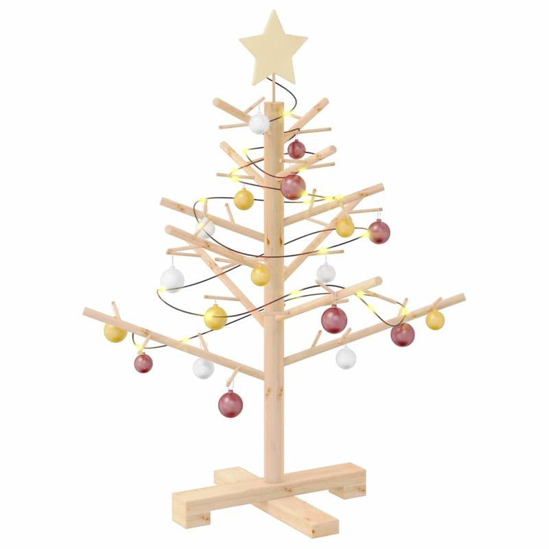 Casa si Gradina - Decoratiuni - Decoratiuni de sezon - Brad de Craciun din lemn natural 75 cm Lemn masiv de pin - Infinity.ro