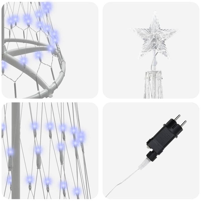 Casa si Gradina - Decoratiuni - Decoratiuni de sezon - Brad de Craciun LED cu 290 LED albastru 70 x 70 x 250 cm Metal - Infinity.ro