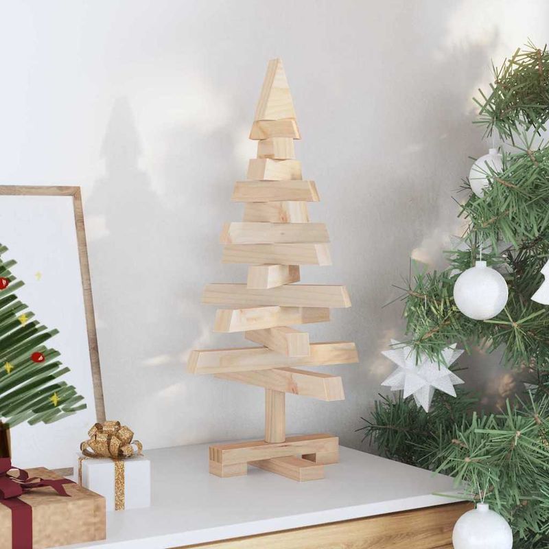 Casa si Gradina - Decoratiuni - Decoratiuni de sezon - Brazi de Craciun cu suport natural 60 cm Lemn masiv de pin - Infinity.ro