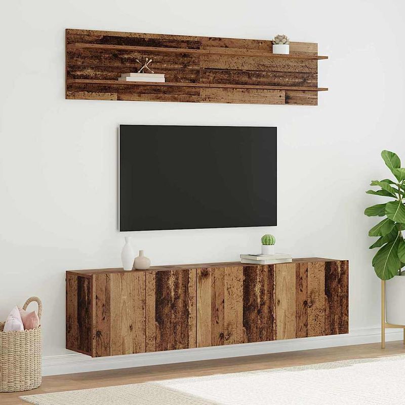 Casa si Gradina - Mobilier - Comode si corpuri - Comode - Unitati TV Pe perete 6 pcs Lemn vechi Lemn compozit - Infinity.ro
