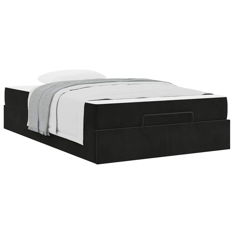 Casa si Gradina - Mobilier - Paturi si accesorii - Paturi - Cadru de pat cu saltea cu depozitare Negru 120 x 190 cm Catifea - Infinity.ro