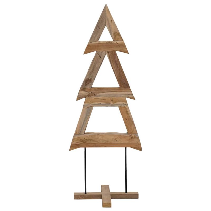 Casa si Gradina - Decoratiuni - Decoratiuni de sezon - Brad de Craciun cu suport Maro 90 cm Lemn masiv de tec - Infinity.ro