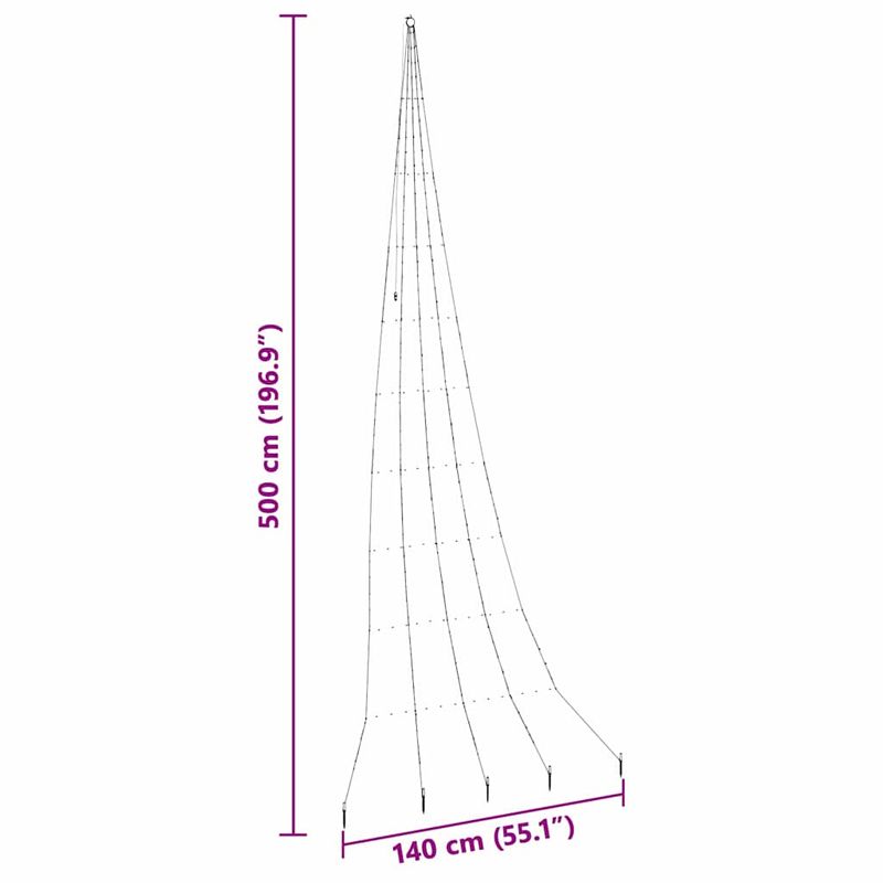 Casa si Gradina - Decoratiuni - Decoratiuni de sezon - Brad de Craciun LED cu 276 LED Multicolour 511 cm Metal - Infinity.ro