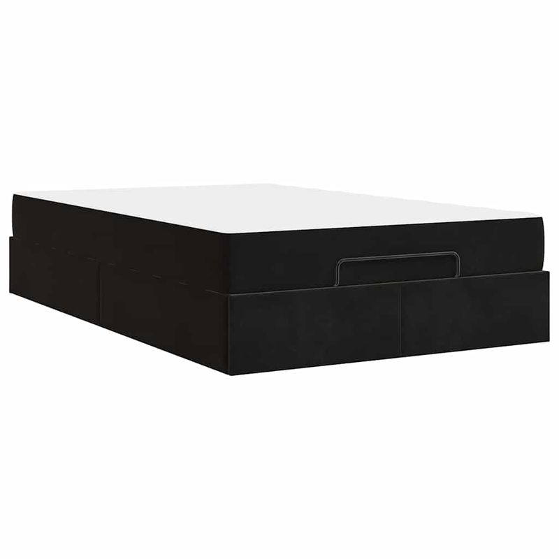 Casa si Gradina - Mobilier - Paturi si accesorii - Paturi - Cadru de pat cu saltea cu depozitare Negru 120 x 190 cm Catifea - Infinity.ro