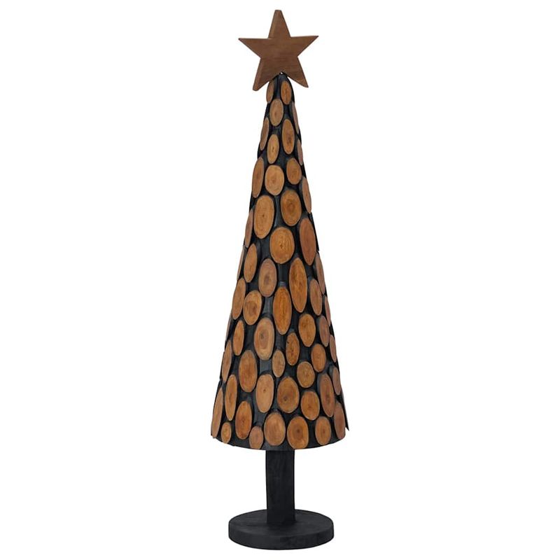 Casa si Gradina - Decoratiuni - Decoratiuni de sezon - Brad de Craciun cu suport Maro 120 cm Lemn masiv de tec - Infinity.ro