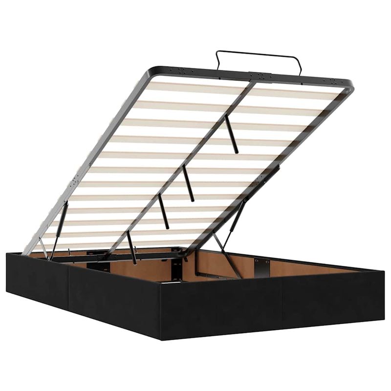 Casa si Gradina - Mobilier - Paturi si accesorii - Paturi - Cadru de pat cu saltea cu depozitare Negru 120 x 190 cm Catifea - Infinity.ro