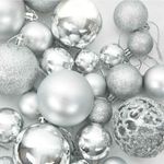 Casa si Gradina - Decoratiuni - Decoratiuni de sezon - Set de globuri de Craciun cu 300 LED 120 pcs Argintiu Plastic - Infinity.ro