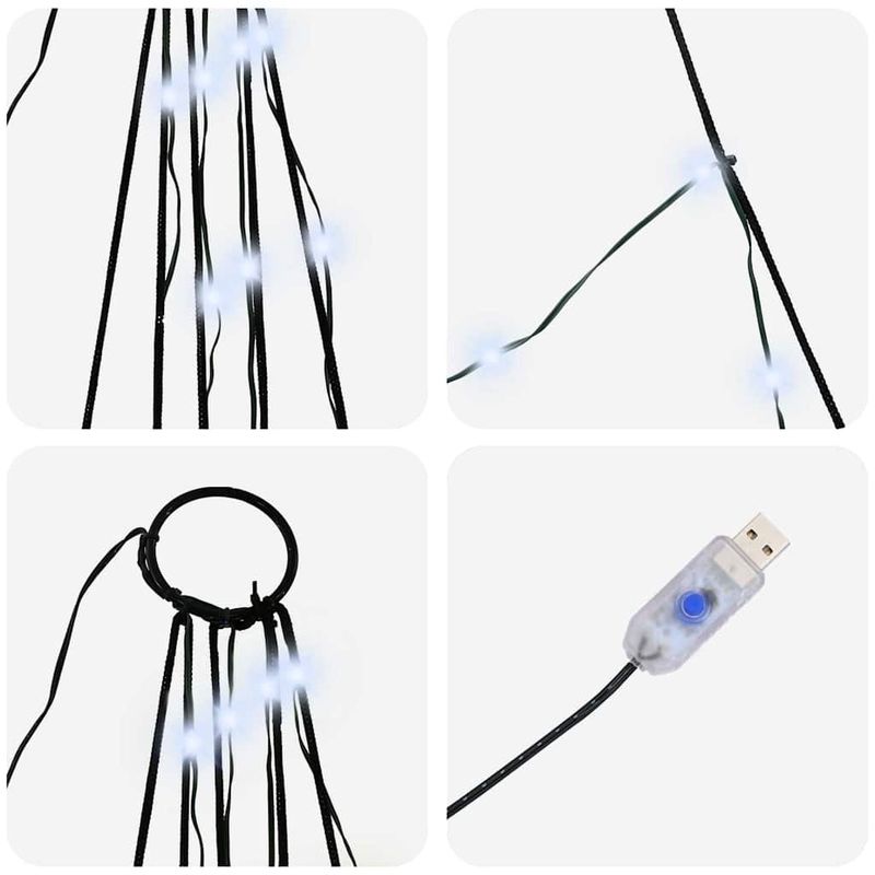 Casa si Gradina - Decoratiuni - Decoratiuni de sezon - Brad de Craciun LED cu 112 LED Alb rece 182 cm Metal - Infinity.ro