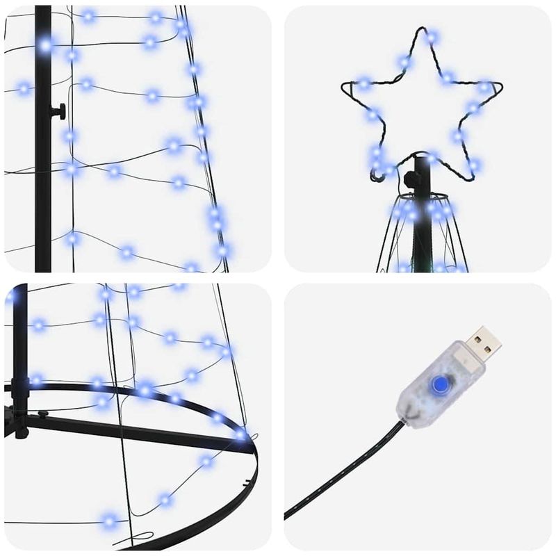 Casa si Gradina - Decoratiuni - Decoratiuni de sezon - Brad de Craciun LED cu 390 LED cu suport albastru 250 cm Fier - Infinity.ro