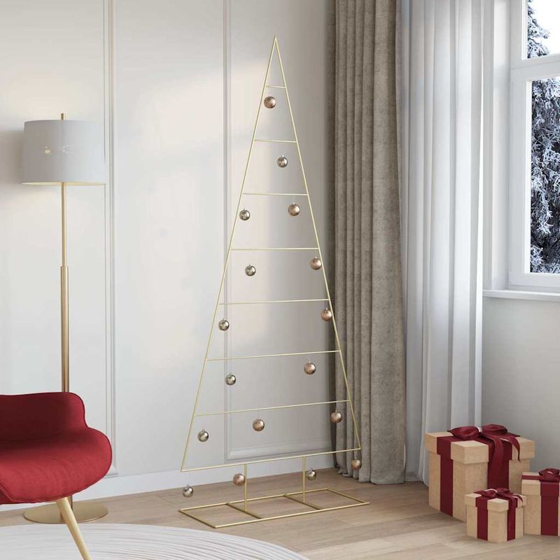 Casa si Gradina - Decoratiuni - Decoratiuni de sezon - Pom de Craciun din metal Auriu 210 cm Otel vopsit in pulbere - Infinity.ro