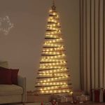 Casa si Gradina - Decoratiuni - Decoratiuni de sezon - Brad de Craciun cu 130 LED natural 210 cm lemn masiv de frasin - Infinity.ro