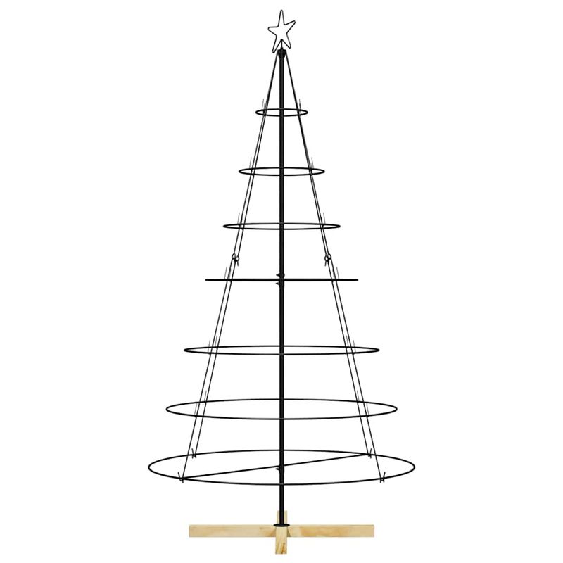 Casa si Gradina - Decoratiuni - Decoratiuni de sezon - Brad de Craciun in Forma de Con cu suport Negru 180 cm Otel - Infinity.ro
