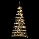 Casa si Gradina - Decoratiuni - Decoratiuni de sezon - Brad de Craciun cu 130 LED natural 210 cm lemn masiv de frasin - Infinity.ro