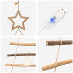 Casa si Gradina - Decoratiuni - Decoratiuni de sezon - Brad de Craciun cu 130 LED natural 210 cm lemn masiv de frasin - Infinity.ro