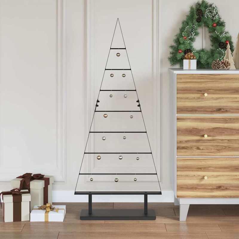 Casa si Gradina - Decoratiuni - Decoratiuni de sezon - Pom de Craciun din metal cu suport Negru 125 cm Otel - Infinity.ro