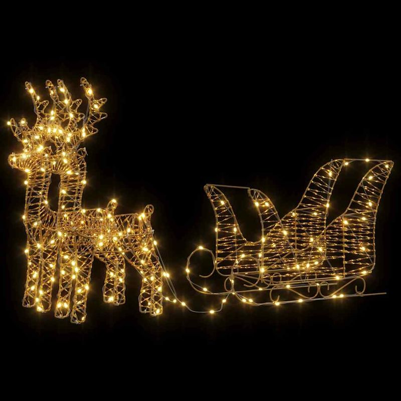 Casa si Gradina - Decoratiuni - Decoratiuni de sezon - Sanie cu ren Alb cald 30 x 12 x 55 cm PET - Infinity.ro