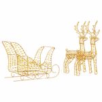 Casa si Gradina - Decoratiuni - Decoratiuni de sezon - Sanie cu ren Alb cald 30 x 12 x 55 cm PET - Infinity.ro