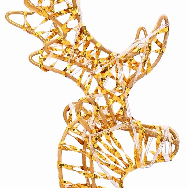 Casa si Gradina - Decoratiuni - Decoratiuni de sezon - Sanie cu ren Alb cald 30 x 12 x 55 cm PET - Infinity.ro