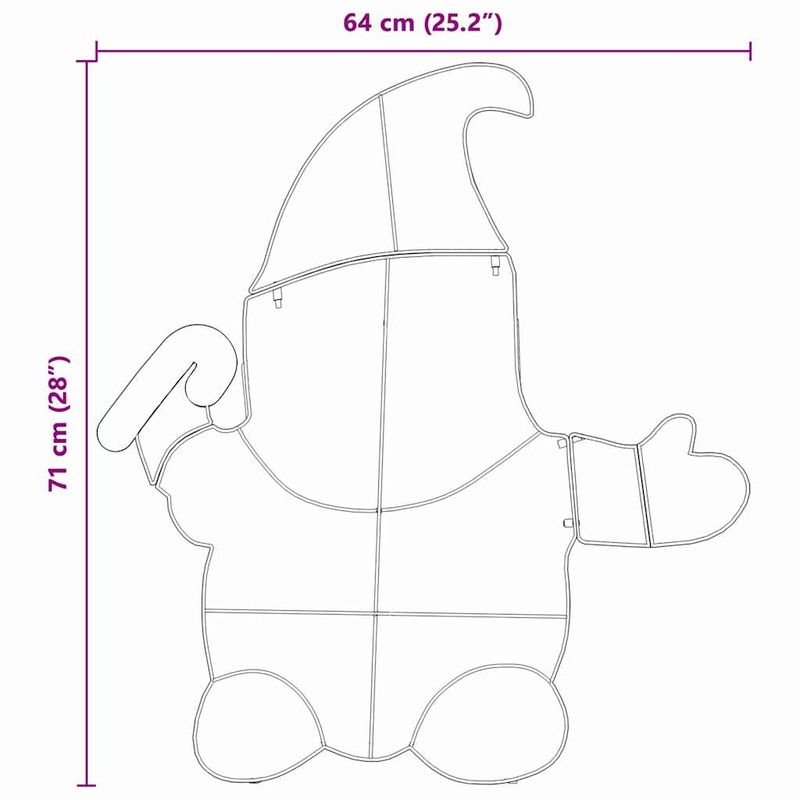 Casa si Gradina - Decoratiuni - Decoratiuni de sezon - Gnom Iluminat Alb cald 71 x 64 cm Material din Sclipici - Infinity.ro