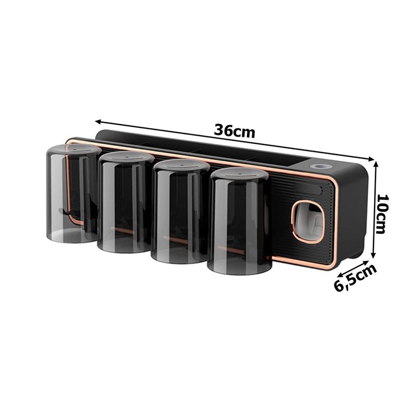 Casa si Gradina - Sanitare - Suporturi si accesorii baie - Suporturi baie - Distribuitor pasta de dinti cu suport periuta de dinti, organizator suspendat cu pahare - Infinity.ro