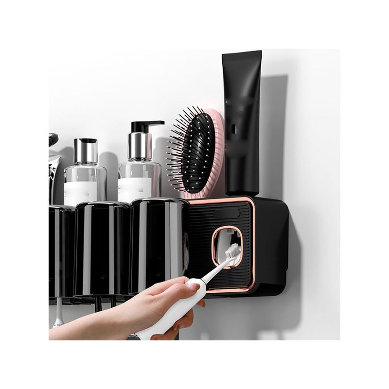 Casa si Gradina - Sanitare - Suporturi si accesorii baie - Suporturi baie - Distribuitor pasta de dinti cu suport periuta de dinti, organizator suspendat cu pahare - Infinity.ro