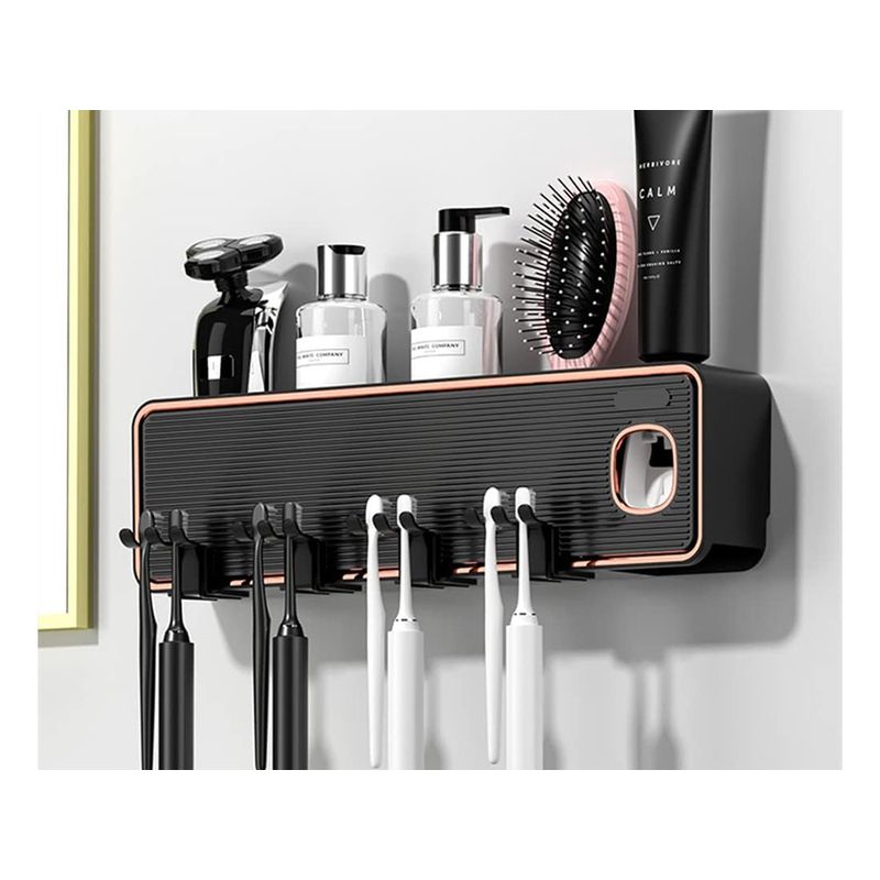 Casa si Gradina - Sanitare - Suporturi si accesorii baie - Suporturi baie - Distribuitor pasta de dinti cu suport periuta de dinti, organizator suspendat cu pahare - Infinity.ro