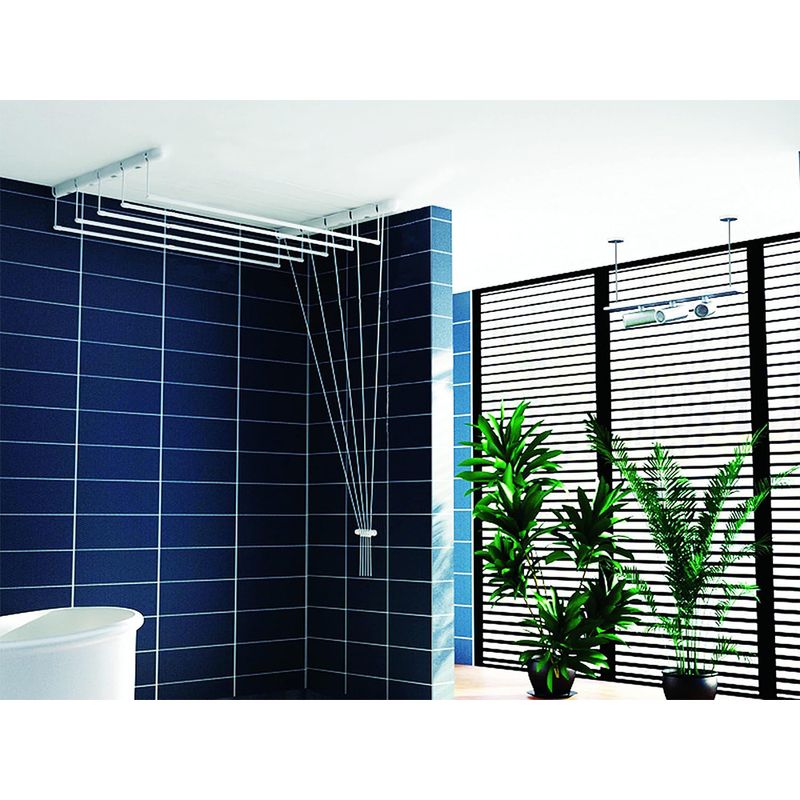 Market - Spalare si intretinere rufe - Uscatoare de rufe si accesorii - Uscator de plafon pentru rufe 5 TIJE 180 CM, robust pentru baie, balcon sau alt spatiu - Infinity.ro