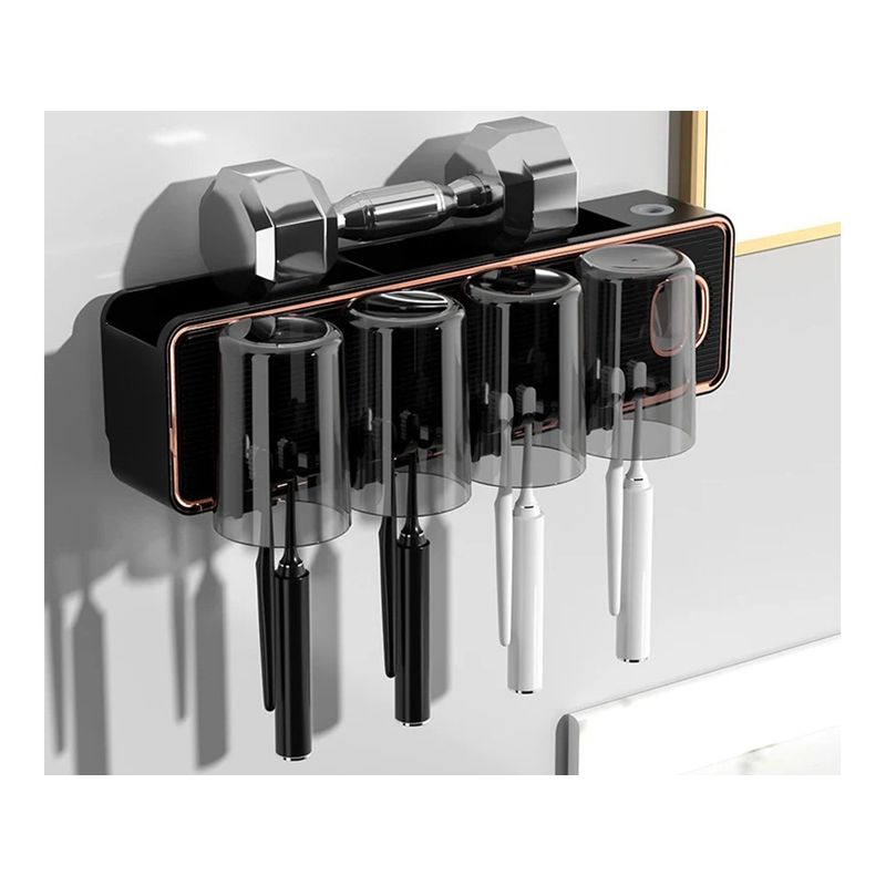 Casa si Gradina - Sanitare - Suporturi si accesorii baie - Suporturi baie - Distribuitor pasta de dinti cu suport periuta de dinti, organizator suspendat cu pahare - Infinity.ro