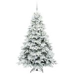Casa si Gradina - Decoratiuni - Decoratiuni de sezon - Brad de Craciun artificial cu 300 LED Verde 180 cm PE si PVC - Infinity.ro