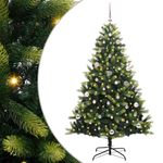 Casa si Gradina - Decoratiuni - Decoratiuni de sezon - Pom de Craciun Artificial cu Ramuri Hinge, 150 LED-uri 150 cm - Infinity.ro