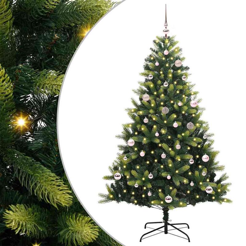 Casa si Gradina - Decoratiuni - Decoratiuni de sezon - Pom de Craciun Artificial cu Ramuri Hinge, 150 LED-uri 150 cm - Infinity.ro