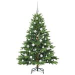 Casa si Gradina - Decoratiuni - Decoratiuni de sezon - Brad de Craciun artificial cu 150 LED Verde 150 cm PE si PVC - Infinity.ro