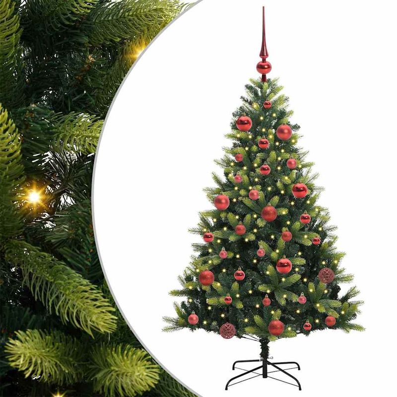 Casa si Gradina - Decoratiuni - Decoratiuni de sezon - Pom de Craciun Artificial cu Ramuri Hinge, 150 LED-uri 150 cm - Infinity.ro
