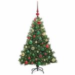 Casa si Gradina - Decoratiuni - Decoratiuni de sezon - Brad de Craciun artificial cu 150 LED Verde 120 cm PE si PVC - Infinity.ro