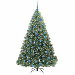 Casa si Gradina - Decoratiuni - Decoratiuni de sezon - Brad de Craciun artificial cu 300 LED Verde 180 cm PE si PVC - Infinity.ro