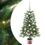 Casa si Gradina - Decoratiuni - Decoratiuni de sezon - Brad de Craciun cu 150 LED cu suport Verde 90 cm PE - Infinity.ro