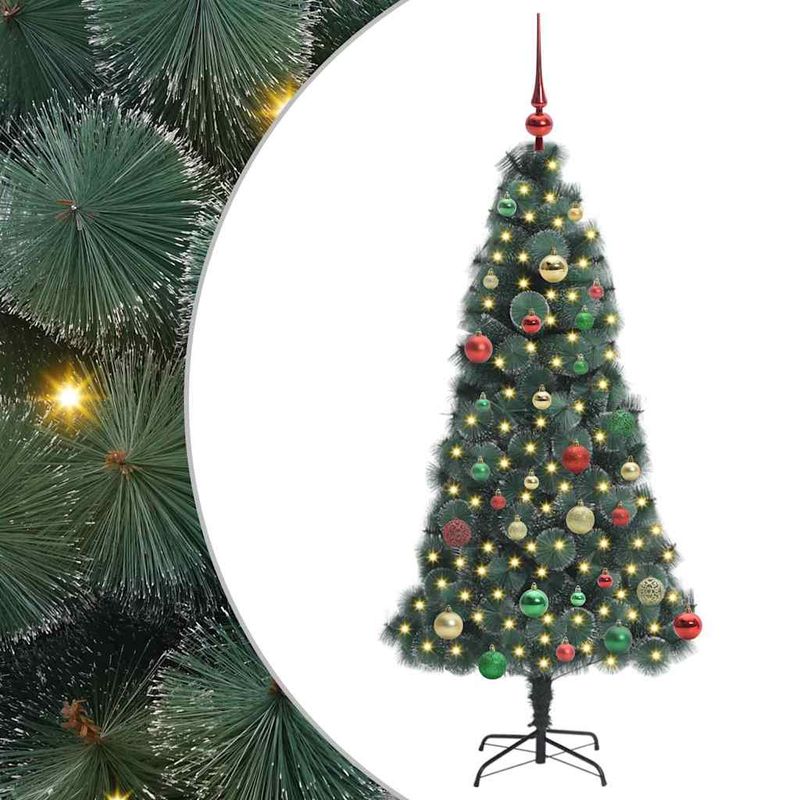 Casa si Gradina - Decoratiuni - Decoratiuni de sezon - Brad Artificial Pre-light cu Set de Bile Verde 150 cm PET - Infinity.ro