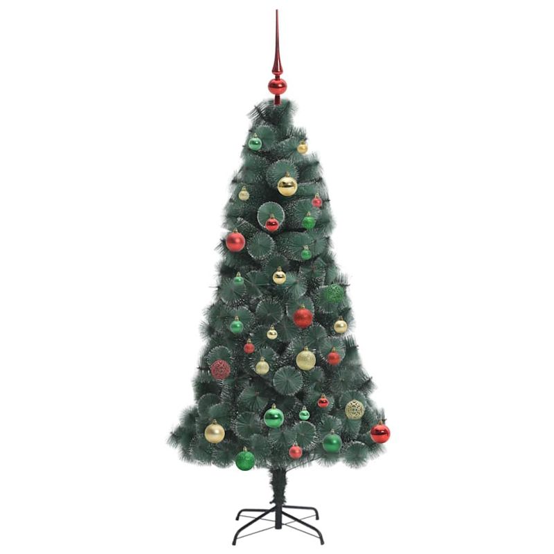 Casa si Gradina - Decoratiuni - Decoratiuni de sezon - Brad Artificial Pre-light cu Set de Bile Verde 150 cm PET - Infinity.ro