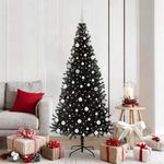 Casa si Gradina - Decoratiuni - Decoratiuni de sezon - Brad de Craciun cu 300 LED cu suport Negru 180 cm PVC - Infinity.ro