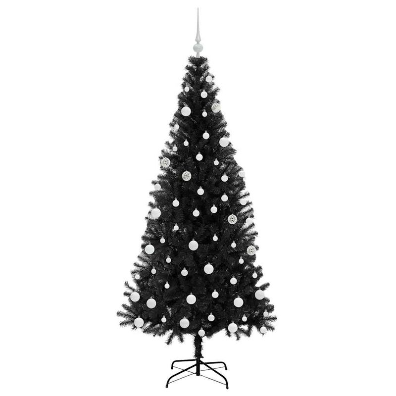 Casa si Gradina - Decoratiuni - Decoratiuni de sezon - Brad de Craciun cu 300 LED cu suport Negru 180 cm PVC - Infinity.ro