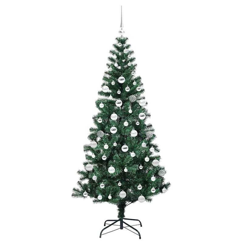 Casa si Gradina - Decoratiuni - Decoratiuni de sezon - Pom de Craciun artificial pre-iluminat cu 300 LED Verde 180 cm - Infinity.ro
