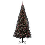 Casa si Gradina - Decoratiuni - Decoratiuni de sezon - Brad de Craciun cu 300 LED cu suport Negru 210 cm PVC - Infinity.ro