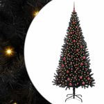 Casa si Gradina - Decoratiuni - Decoratiuni de sezon - Brad de Craciun cu 300 LED cu suport Negru 210 cm PVC - Infinity.ro