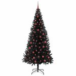 Casa si Gradina - Decoratiuni - Decoratiuni de sezon - Brad de Craciun cu 300 LED cu suport Negru 210 cm PVC - Infinity.ro