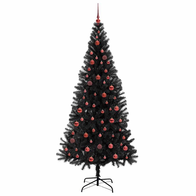 Casa si Gradina - Decoratiuni - Decoratiuni de sezon - Brad de Craciun cu 300 LED cu suport Negru 210 cm PVC - Infinity.ro
