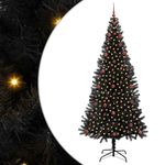 Casa si Gradina - Decoratiuni - Decoratiuni de sezon - Brad de Craciun cu 300 LED cu suport Negru 240 cm PVC - Infinity.ro