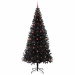 Casa si Gradina - Decoratiuni - Decoratiuni de sezon - Brad de Craciun cu 300 LED cu suport Negru 240 cm PVC - Infinity.ro
