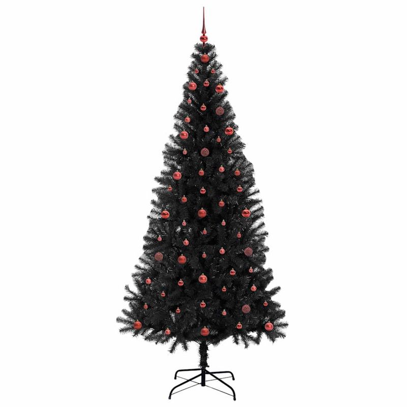 Casa si Gradina - Decoratiuni - Decoratiuni de sezon - Brad de Craciun cu 300 LED cu suport Negru 240 cm PVC - Infinity.ro